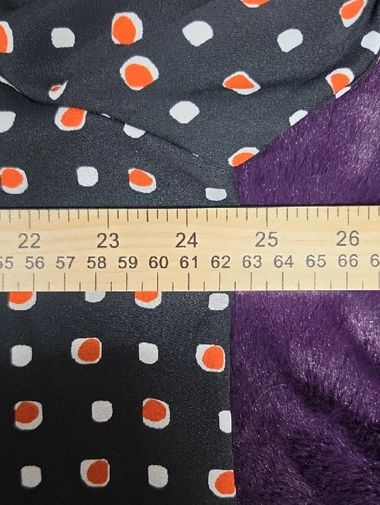 Investments Black Blouse with Orange and Cream Square Dot Print Sz XLP - Picture 6 of 6